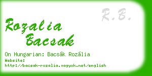rozalia bacsak business card