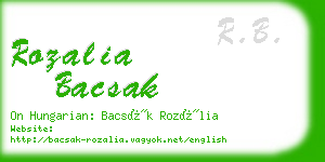 rozalia bacsak business card